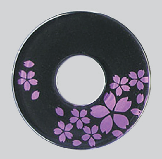 Deluxe Decorated Plastic Tsuba - Pink/Black Sakura