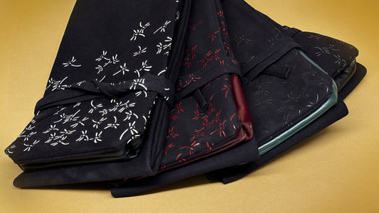 Tonbo Inden Leather Shinai Bag - BLACK/GREEN