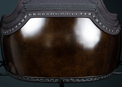 Premium Kuro Fuki Urushi Fiber Do with Synthetic Deerskin Anniversary Sangai-matsu Kazari Mune, detail