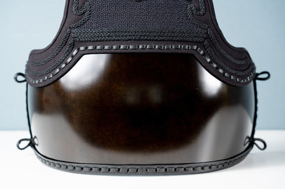 Close-up of Kuro Fuki Urushi Do-Dai and Synthetic Deerskin Mune