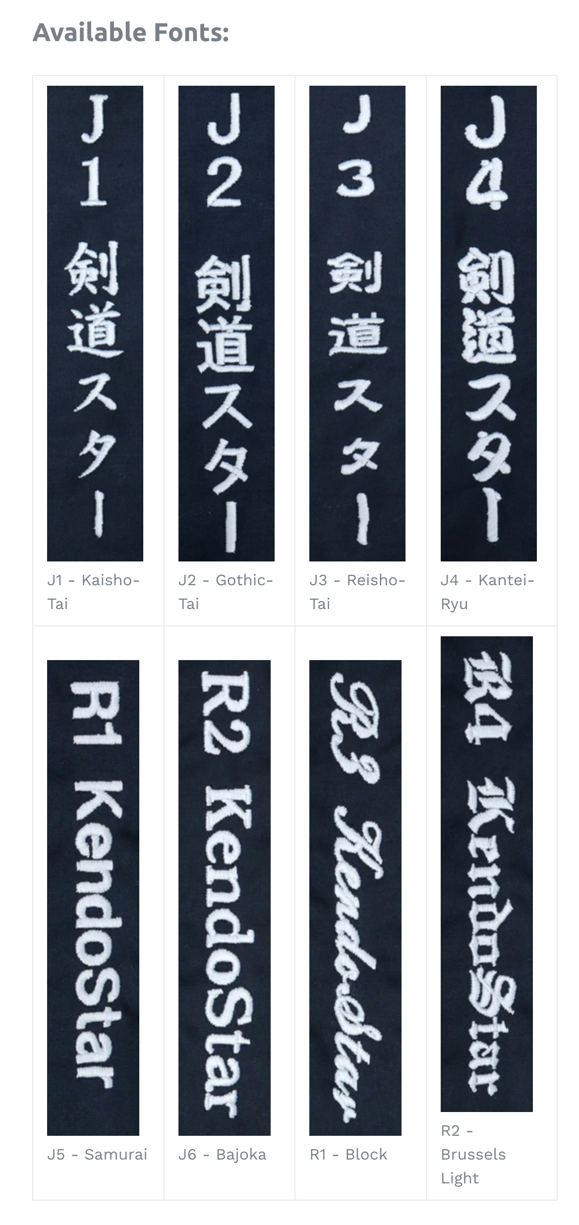 Kendogi Name Embroidery