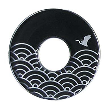 Deluxe Decorated Plastic Tsuba - Black Namichidori